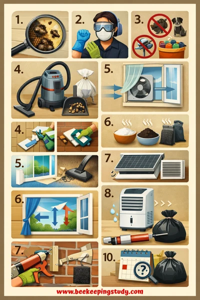 Steps to get rid of dead bee smell from house