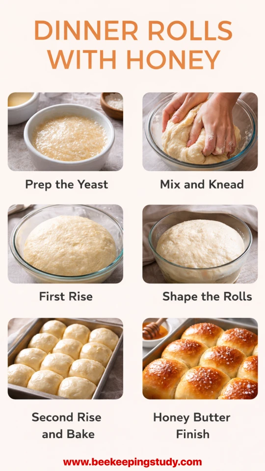 Step by Step Dinner Rolls with Honey Recipe